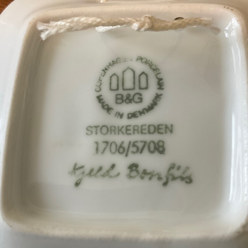 Porcelain Mini Plate with Storks - Picture 3 of 5